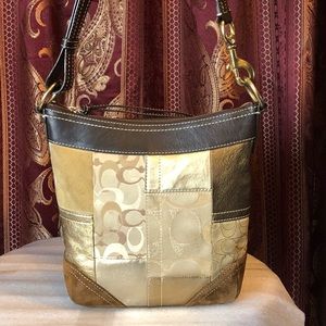 Coach Mixed Media Patchwork Shoulder Bag, Brown